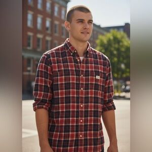 Denim & Supply Ralph Lauren Red Plaid Button Down Shirt Medium